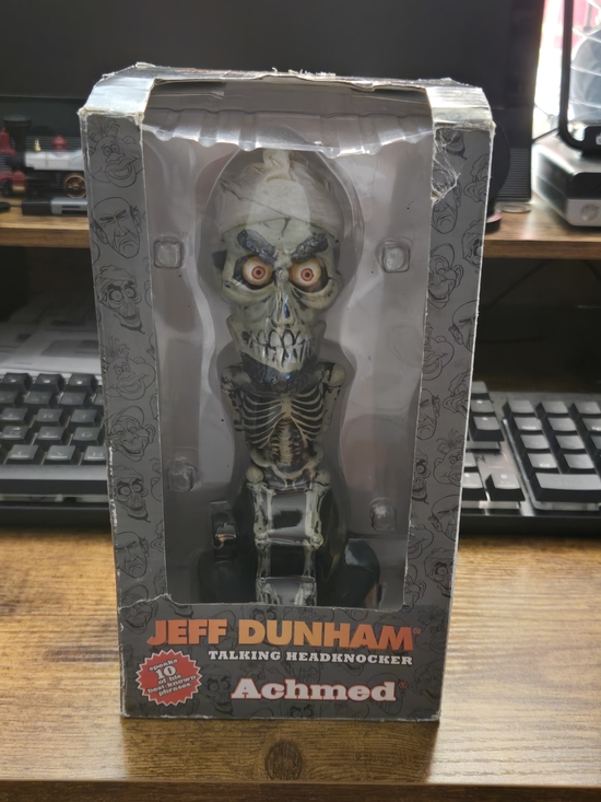Dunham Other - Dunham White and Black Skeleton Talking Headknocker with Orange Eyes